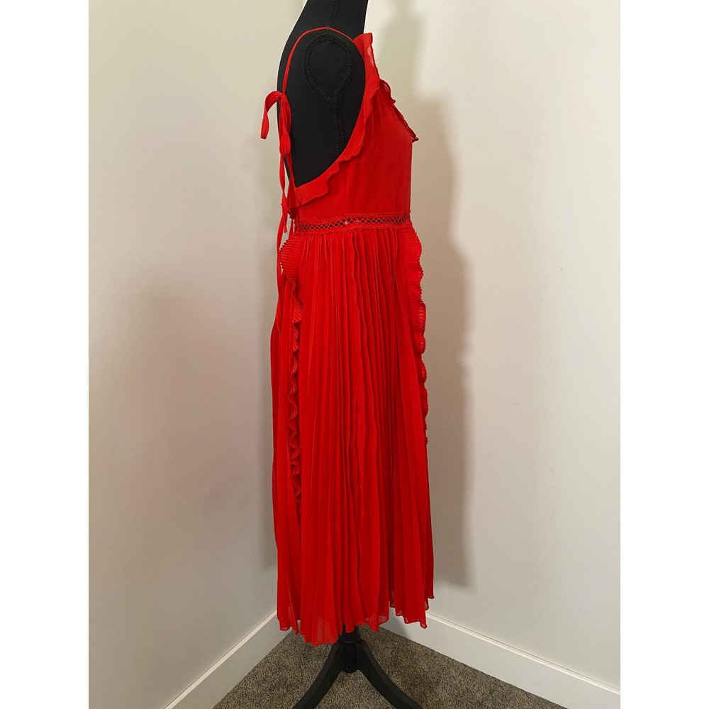 Lulu's Red Ruffle Midi Dress - Picture 2 of 15